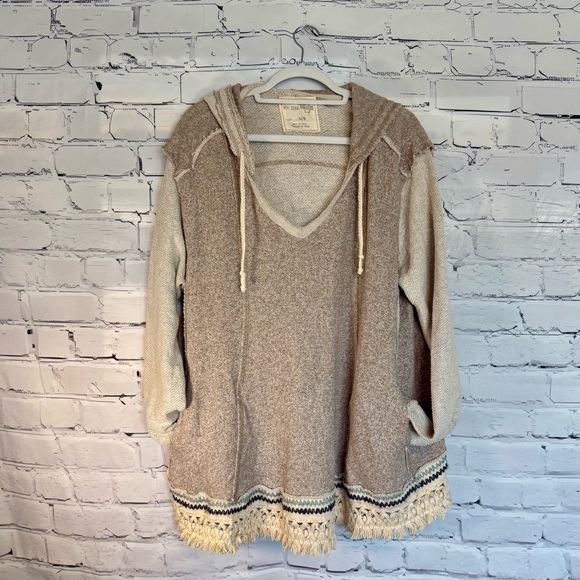 We The Free Sweaters - We The Free Brown and Cream Hooded Sweater
